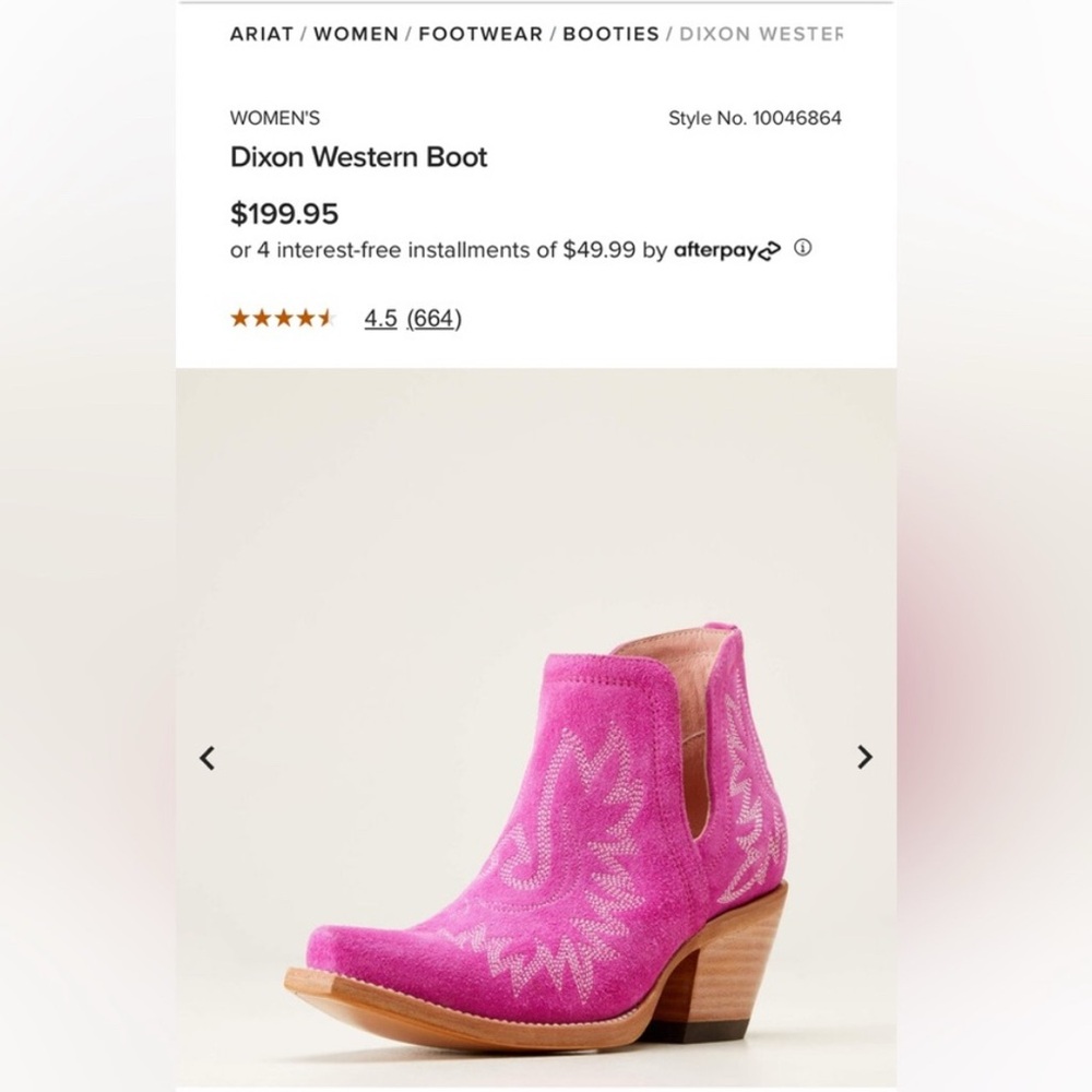 Ariat pink Dixon Boots - Picture 4 of 9